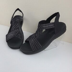 Bzees Lifestride Airstep Women's Lilly Bright Comfort Sandals Black Size 9 M